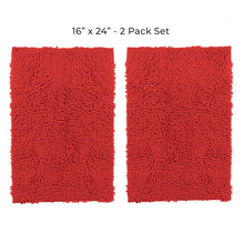Load image into Gallery viewer, Microfiber Rectangular Mat Mini Set, 16x24 Inch 2 Pack Set, Red
