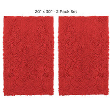 Load image into Gallery viewer, Microfiber Rectangular Mats, 20x30 Inch 2 Pack Set, Red
