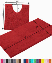 Load image into Gallery viewer, Bathroom Rugs Luxury Chenille 2-Piece Bath Mat Set, Large, Red
