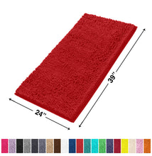 Load image into Gallery viewer, Rectangle Microfiber Bathroom Rug, 24x39 inch, Red
