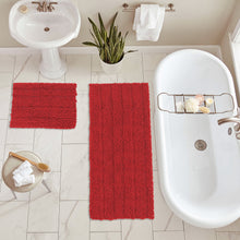 Load image into Gallery viewer, 2 Piece Rectangular Bath Rug Set, 15x23 + 27x47 inch, Red
