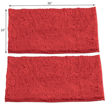 Load image into Gallery viewer, Microfiber Rectangular Rugs, 23x36 Inch 2 Pack Set, Red
