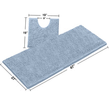 Load image into Gallery viewer, Luxury Microfiber 2-Piece Toilet &amp; Bath Mat Set, XL, Sky Blue
