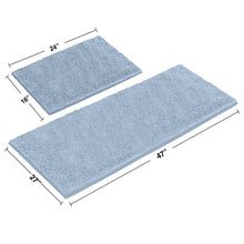 Load image into Gallery viewer, Chenille Microfiber 2-Piece Rectangular Mats Set, XL, Sky Blue
