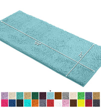 Load image into Gallery viewer, Runner Microfiber Bathroom Rug, 21x59 inch, Spa Blue
