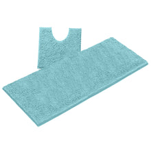 Load image into Gallery viewer, Luxury Microfiber 2-Piece Toilet &amp; Bath Mat Set, XL, Spa Blue
