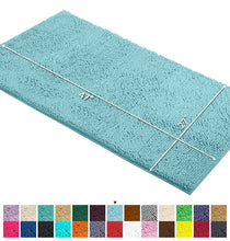 Load image into Gallery viewer, Rectangle Microfiber Bathroom Rug, 27x47 inch, Spa Blue
