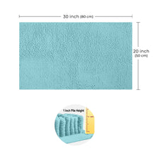 Load image into Gallery viewer, Microfiber Bathroom Rectangle Rug, 20x30 Inch, Spa Blue
