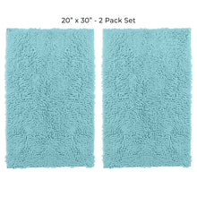 Load image into Gallery viewer, Microfiber Rectangular Mats, 20x30 Inch 2 Pack Set, Spa Blue
