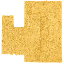 Load image into Gallery viewer, 2 Piece Bath Rug + Square Cutout Toilet Mat Set, Sunshine Yellow
