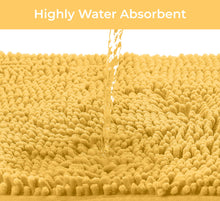 Load image into Gallery viewer, 2 Piece Bath Rug + Square Cutout Toilet Mat Set, Sunshine Yellow
