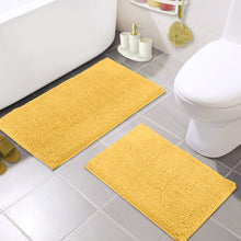 Load image into Gallery viewer, Microfiber 2-Piece Rectangular Mats Set, 20x30 &amp; 15x23 Inch, Yellow
