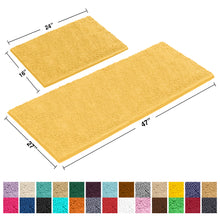 Load image into Gallery viewer, Chenille Microfiber 2-Piece Rectangular Mats Set, XL, Yellow
