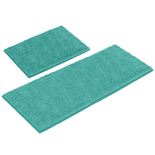 Load image into Gallery viewer, Chenille Microfiber 2-Piece Rectangular Mats Set, XL, Turquoise
