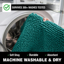 Load image into Gallery viewer, Microfiber Bathroom Rectangle Rug, 20x30 Inch, Turquoise
