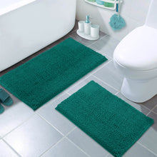 Load image into Gallery viewer, Microfiber 2-Piece Rectangular Mats Set, 20x30 &amp; 15x23 Inch, Turquoise
