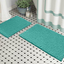 Load image into Gallery viewer, Rectangular 2 Piece Bath Rug Set | 20x30 + 15x23 inch | Turquoise
