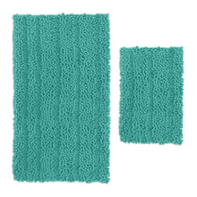 Load image into Gallery viewer, 2 Piece Rectangular Bath Rug Set, 15x23 + 27x47 inch, Turquoise
