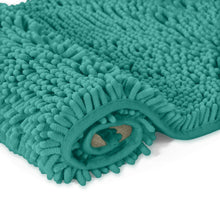 Load image into Gallery viewer, 2 Piece Bath Rug + Square Cutout Toilet Mat Set, Turquoise
