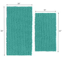 Load image into Gallery viewer, Rectangular 2 Piece Bath Rug Set | 20x30 + 15x23 inch | Turquoise

