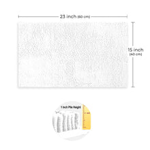 Load image into Gallery viewer, Rectangle Microfiber Bathroom Rug, 15x23 inch, White
