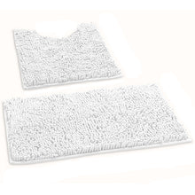 Load image into Gallery viewer, Luxury Chenille Bathroom Rugs 2-Piece Bath Mat Set, Small, White
