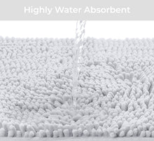 Load image into Gallery viewer, 2 Piece Bath Rug + Square Cutout Toilet Mat Set, White
