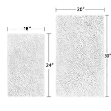 Load image into Gallery viewer, Microfiber 2-Piece Rectangular Mats Set, 20x30 &amp; 15x23 Inch, White
