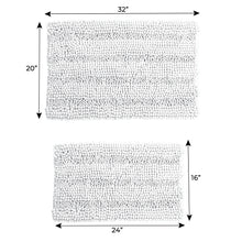 Load image into Gallery viewer, 2 Piece Rectangular Bath Rug Set, 15x23 + 20x30  inch, White
