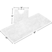 Load image into Gallery viewer, Luxury Microfiber 2-Piece Toilet &amp; Bath Mat Set, XL, White
