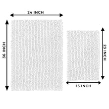 Load image into Gallery viewer, Rectangular 2 Piece Bath Rug Set, 15x23 + 24x36 inch, White
