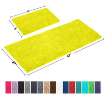Load image into Gallery viewer, Chenille Microfiber 2-Piece Rectangular Mats Set, XL, Lemon
