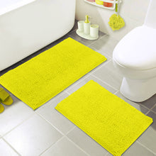 Load image into Gallery viewer, Microfiber 2-Piece Rectangular Mats Set, 20x30 &amp; 15x23 Inch, Lemon
