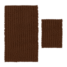 Load image into Gallery viewer, Rectangular 2 Piece Bath Rug Set, 15x23 + 27x47 inch, Brown
