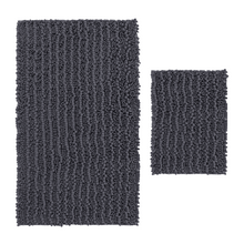 Load image into Gallery viewer, Rectangular 2 Piece Bath Rug Set, 15x23 + 27x47 inch, Charcoal
