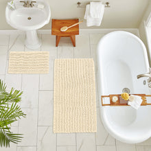 Load image into Gallery viewer, Rectangular 2 Piece Bath Rug Set, 15x23 + 24x36 inch, Cream
