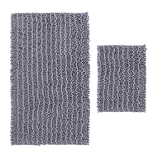Load image into Gallery viewer, Rectangular 2 Piece Bath Rug Set, 15x23 + 27x47 inch, Dark Gray
