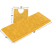Load image into Gallery viewer, Luxury Microfiber 2-Piece Toilet &amp; Bath Mat Set, XL, Mustard
