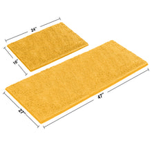 Load image into Gallery viewer, Chenille Microfiber 2-Piece Rectangular Mats Set, XL, Mustard
