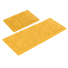 Load image into Gallery viewer, Chenille Microfiber 2-Piece Rectangular Mats Set, XL, Mustard
