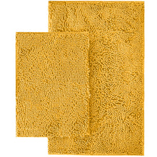 Load image into Gallery viewer, Microfiber 2-Piece Rectangular Mats Set, 20x30 &amp; 15x23 Inch, Mustard
