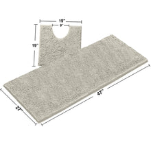 Load image into Gallery viewer, Luxury Microfiber 2-Piece Toilet &amp; Bath Mat Set, XL, Warm Grey
