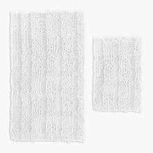 Load image into Gallery viewer, 2 Piece Rectangular Bath Rug Set, 15x23 + 27x47 inch, White
