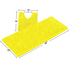 Load image into Gallery viewer, Luxury Microfiber 2-Piece Toilet &amp; Bath Mat Set, XL, Lemon
